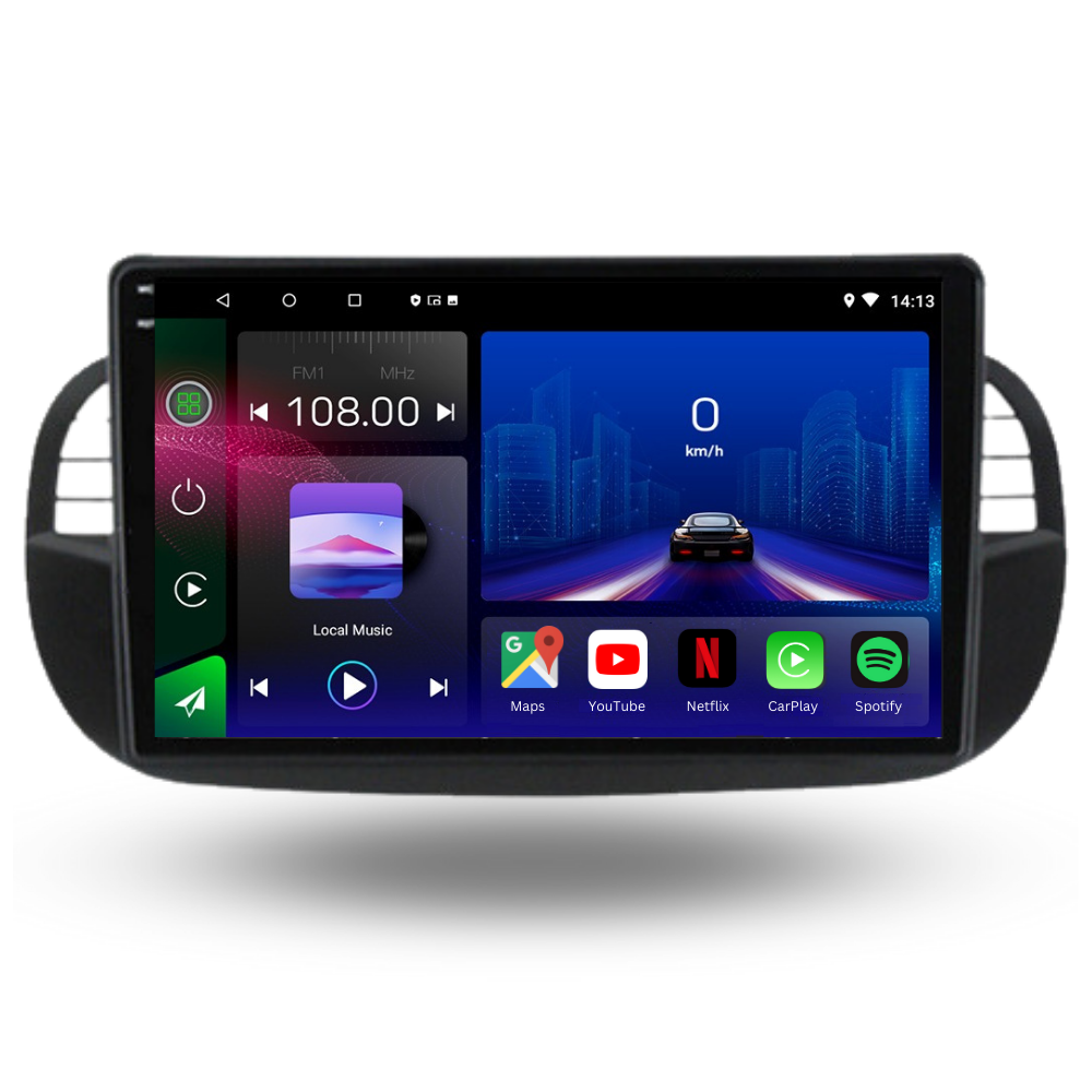 Fiat 500 | 2007-2015 | Android 13 Autoradio | Android iPhone | Haupteinheit