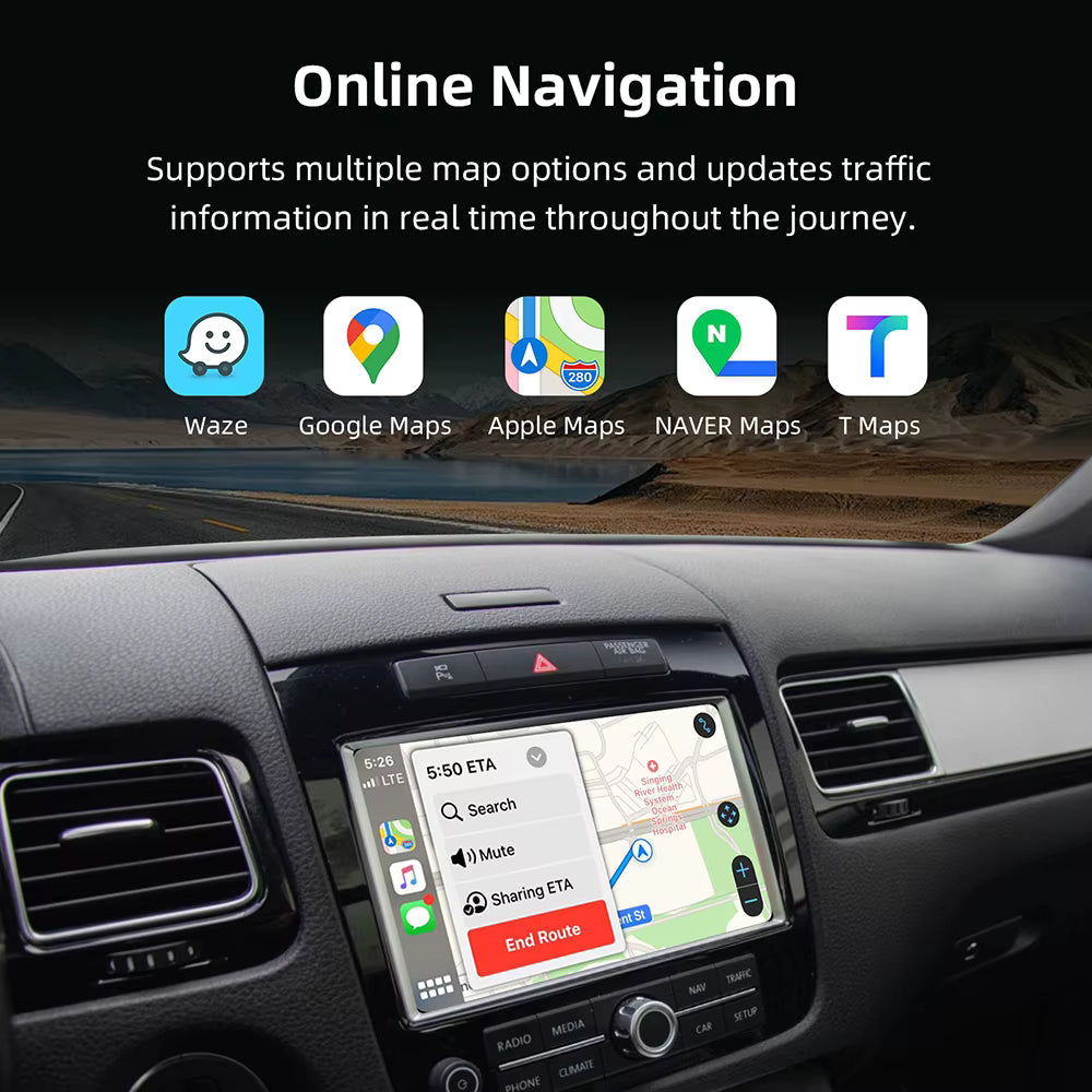 For Volkswagen Touareg Wireless Apple CarPlay Retrofit Android Auto - Pluscenter