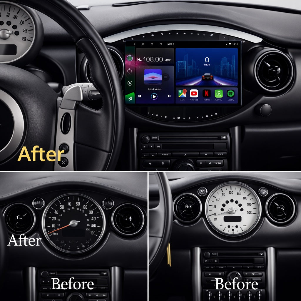Mini Convertible Cooper Hatch 2002-2008 Android 15 Car Stereo Head Unit | CarPlay & Android Auto - Pluscenter