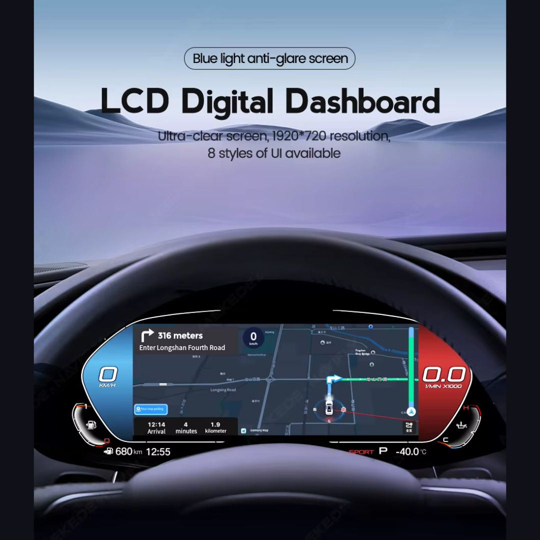 BMW 5 & 6 Series E60 / E61 / E63 / E64 12.3″ Digital Instrument Cluster – LCD Dashboard with CarPlay - Pluscenter
