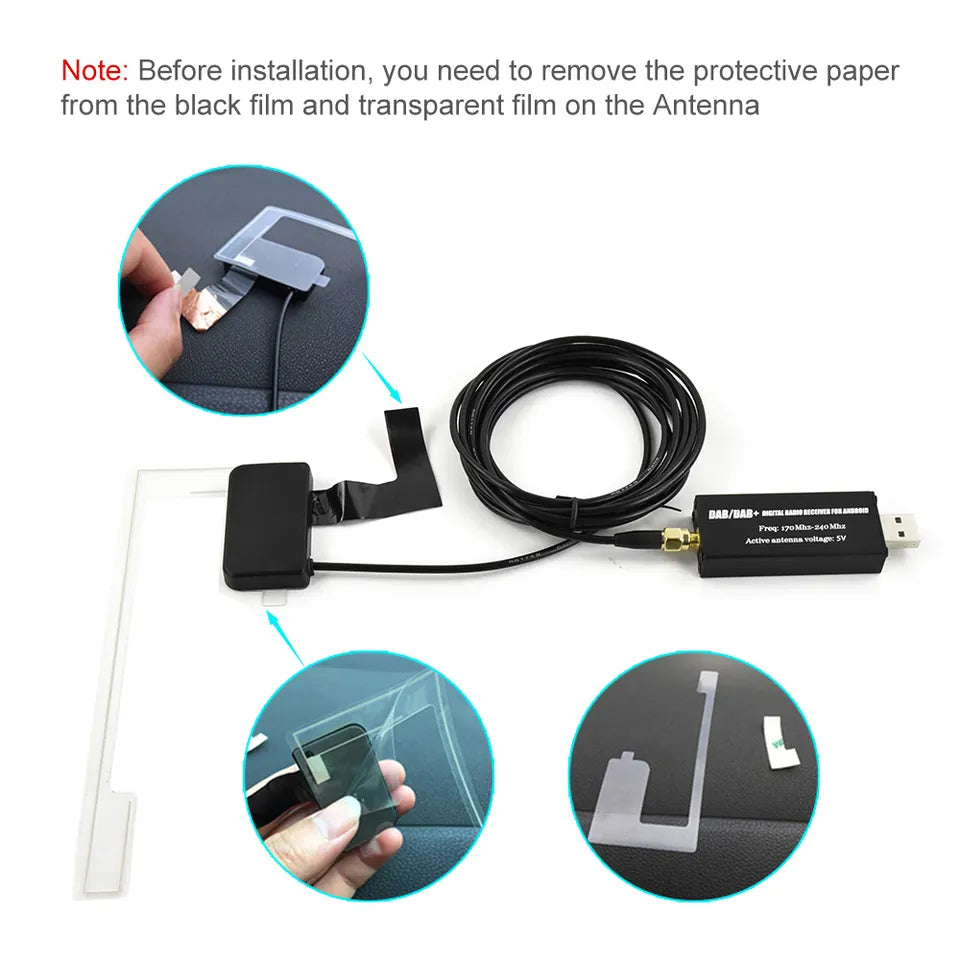 DAB+ Dongle-Antennenadapter für Android-Autoradio-Haupteinheit - AutoTunes