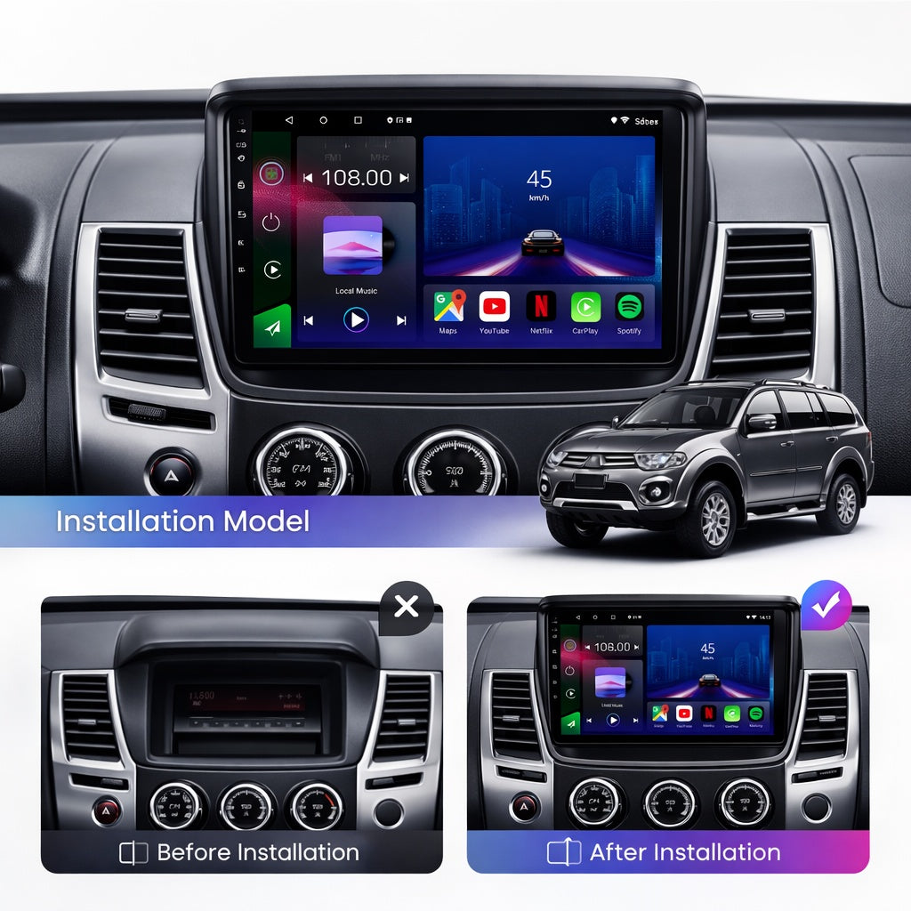 Mitsubishi L200 & Pajero 2008-2016 Android 15 Car Stereo Head Unit | CarPlay Android Auto - Pluscenter
