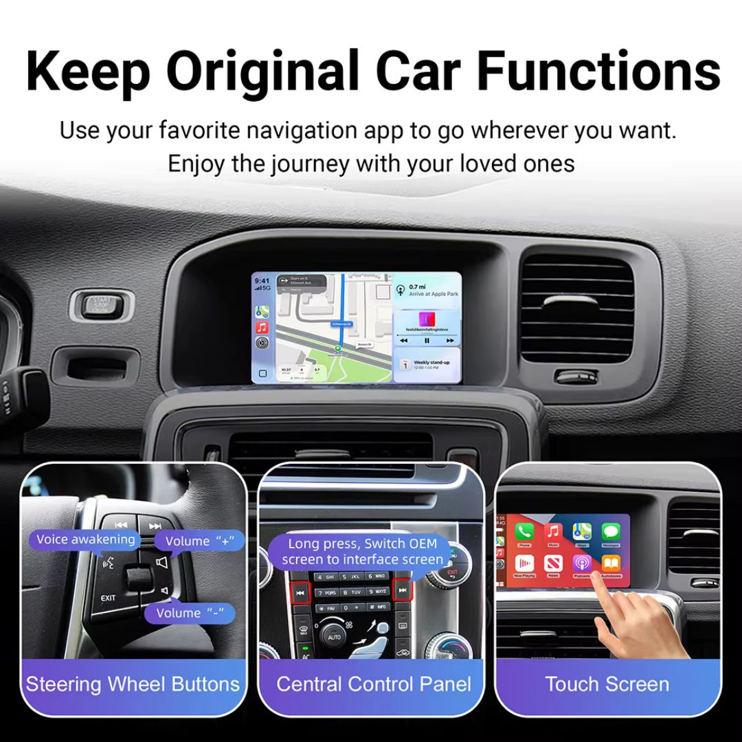 For Volvo Wireless Apple CarPlay Retrofit 2015-2020 Android Auto 7inch Original Screen - Pluscenter
